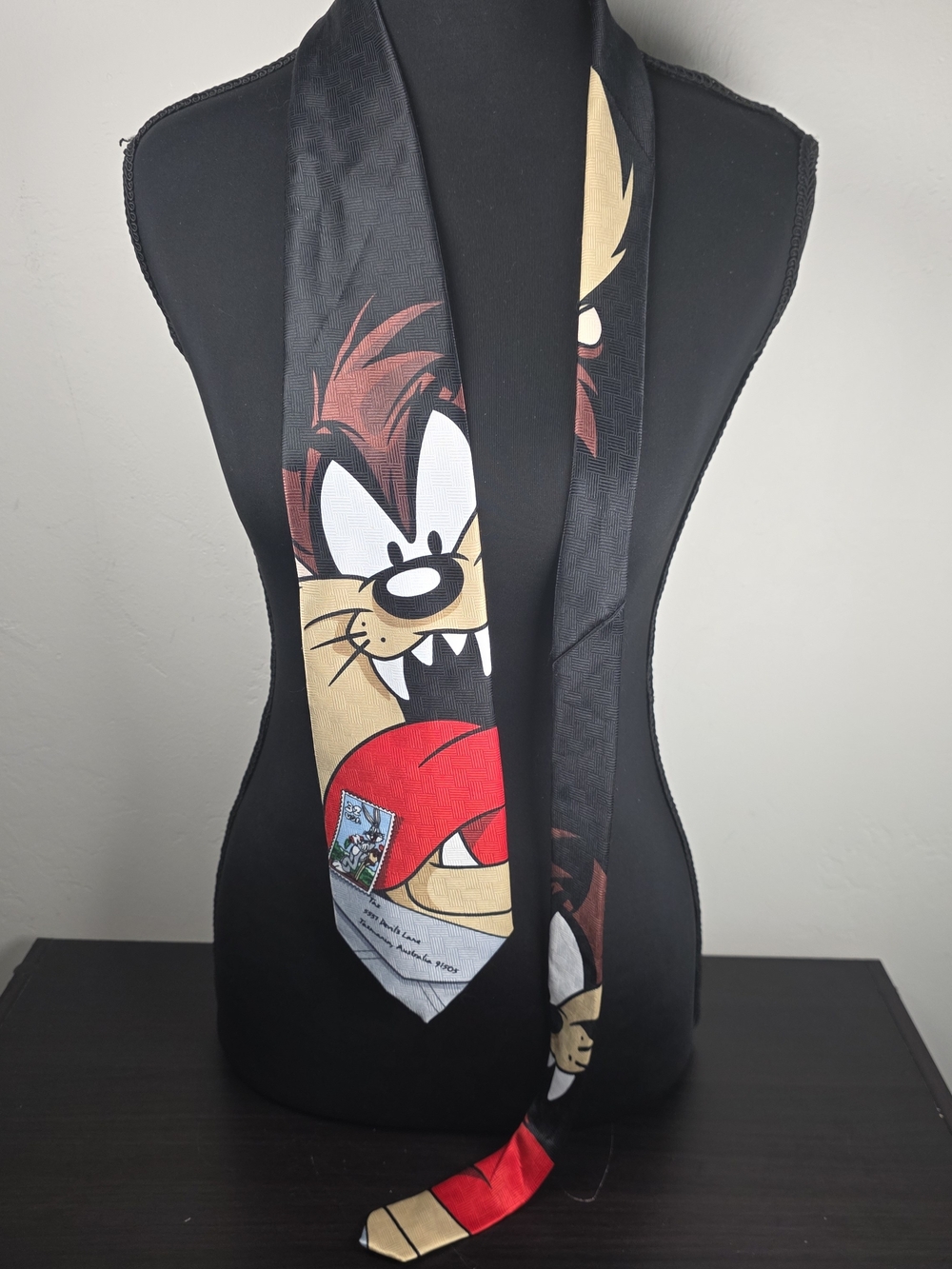 Vintage 1997 Looney Tunes Taz USPS Stamp Collection Tie Made in USA
